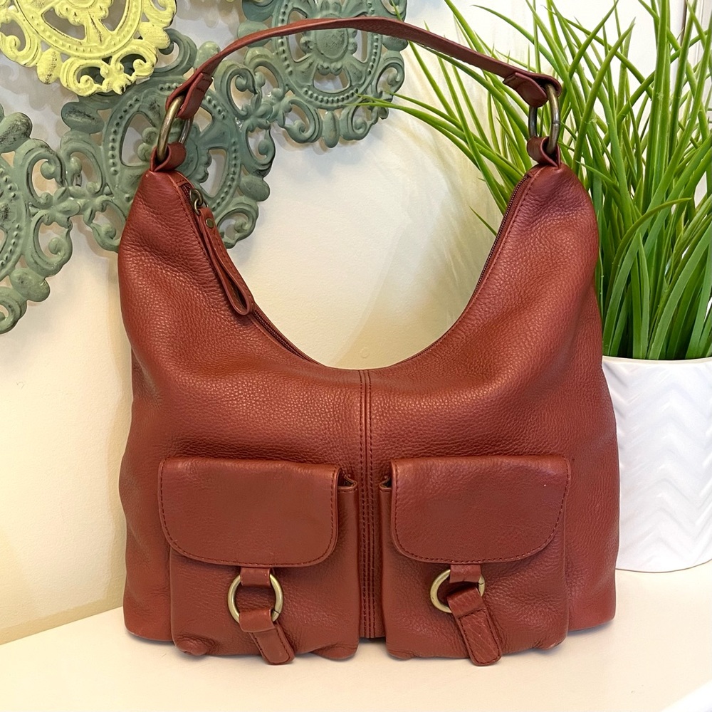 Hobo International Brick Red Shoulder Hobo Bag; 9.5x16x5.5”; 7” shoulder bag